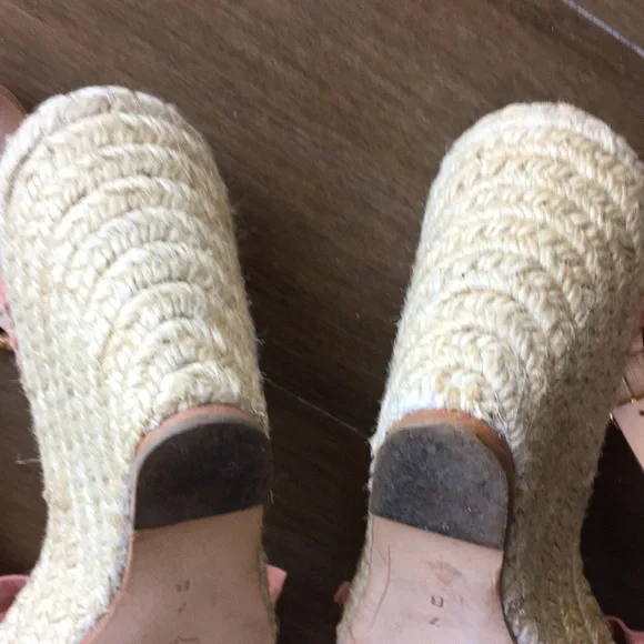 Loeffler Randall Gabby pink ruffle wedge espadrilles 7 - Picture 9 of 9